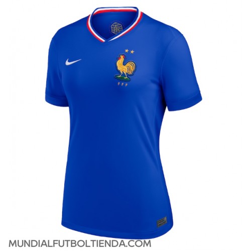 Camiseta Francia Primera Equipación Replica Eurocopa 2024 para mujer mangas cortas